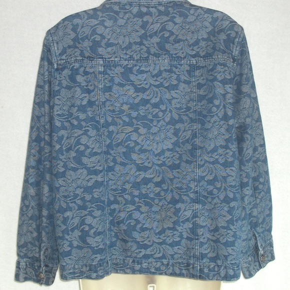 ALLISON DALEY jean jacket Cotton Denim Floral - Picture 3 of 4